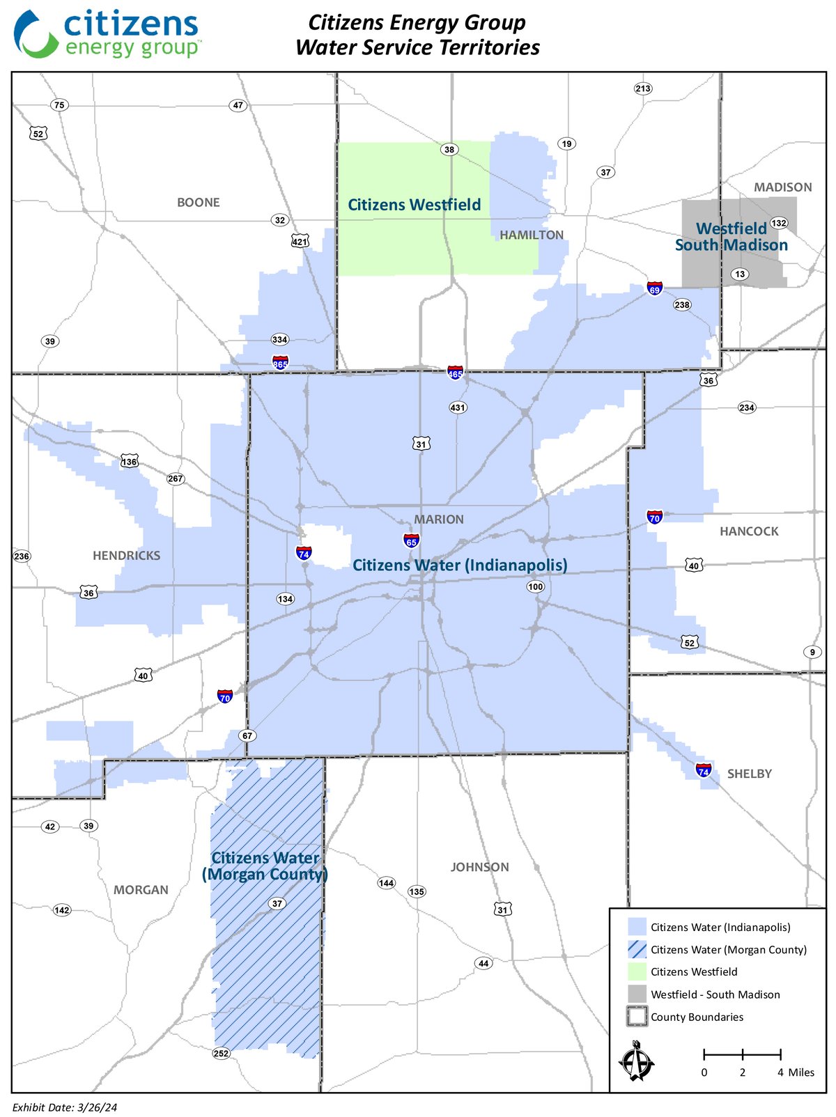 See Map of Where We Provide Water Service Citizens Energy Group
